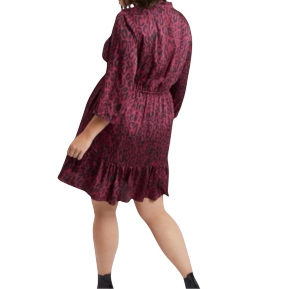 REBECCA MINKOFF BOHEMIAN BURGUNDY & BLACK OLLIE DRESS SZ 1X EUC - Picture 3 of 10